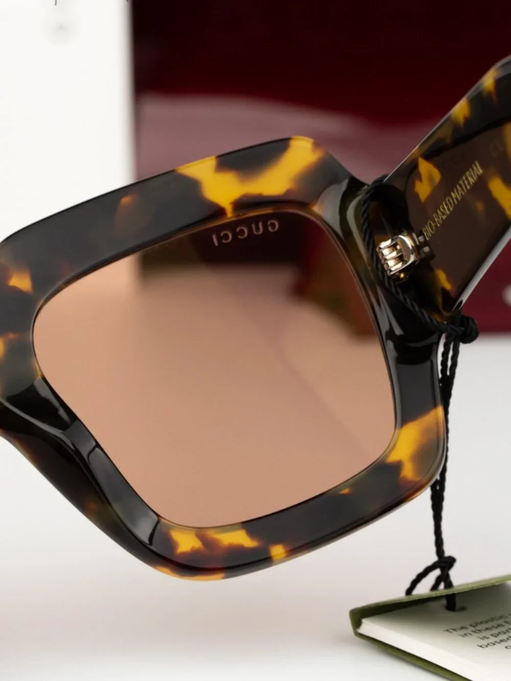 Gucci Women Sunglasses Havana Red Square GG1111S 003 NEW AUTHENTIC - Picture 6 of 9